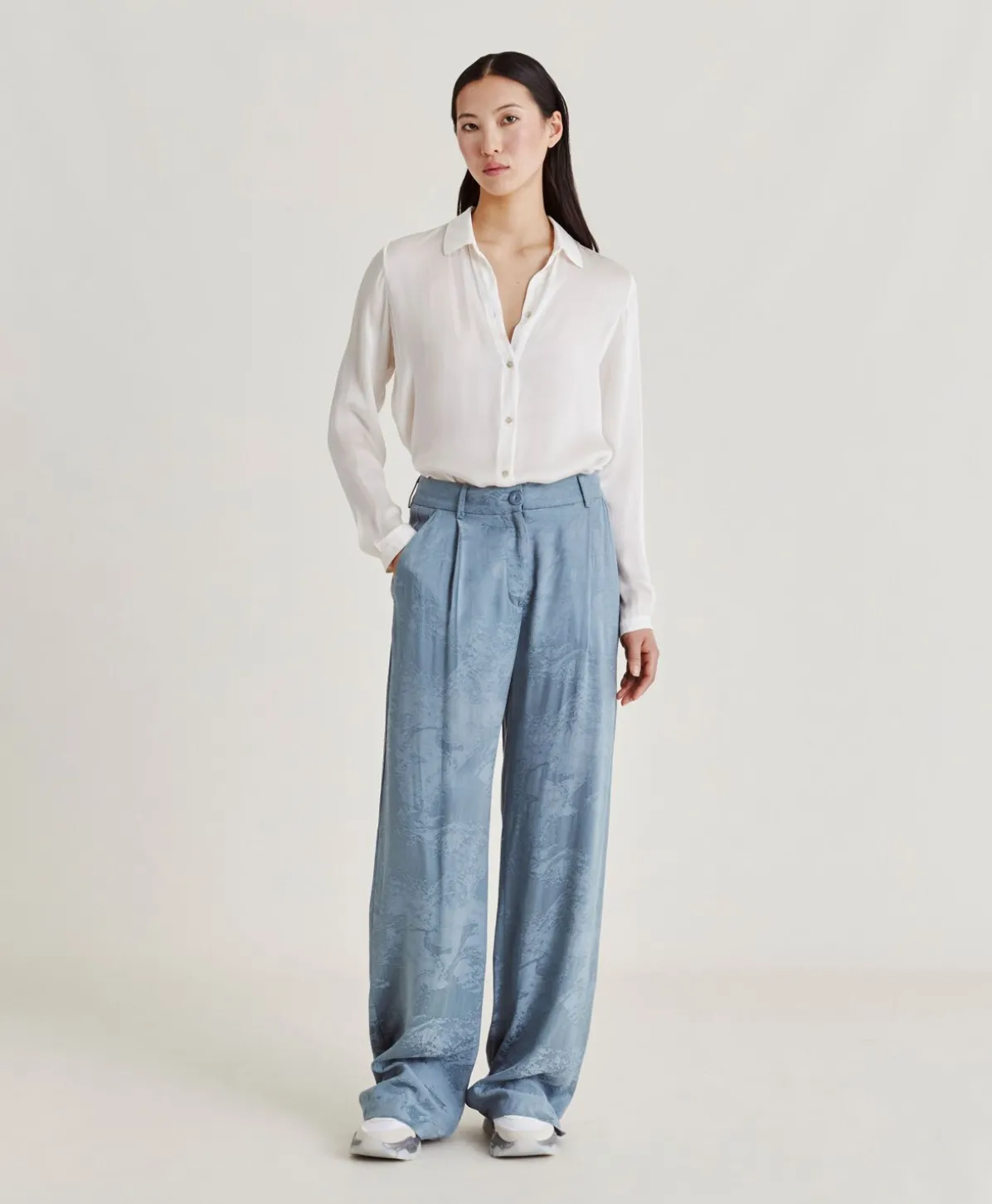 Pantalon Austin Cupro Jacquard - Ciel