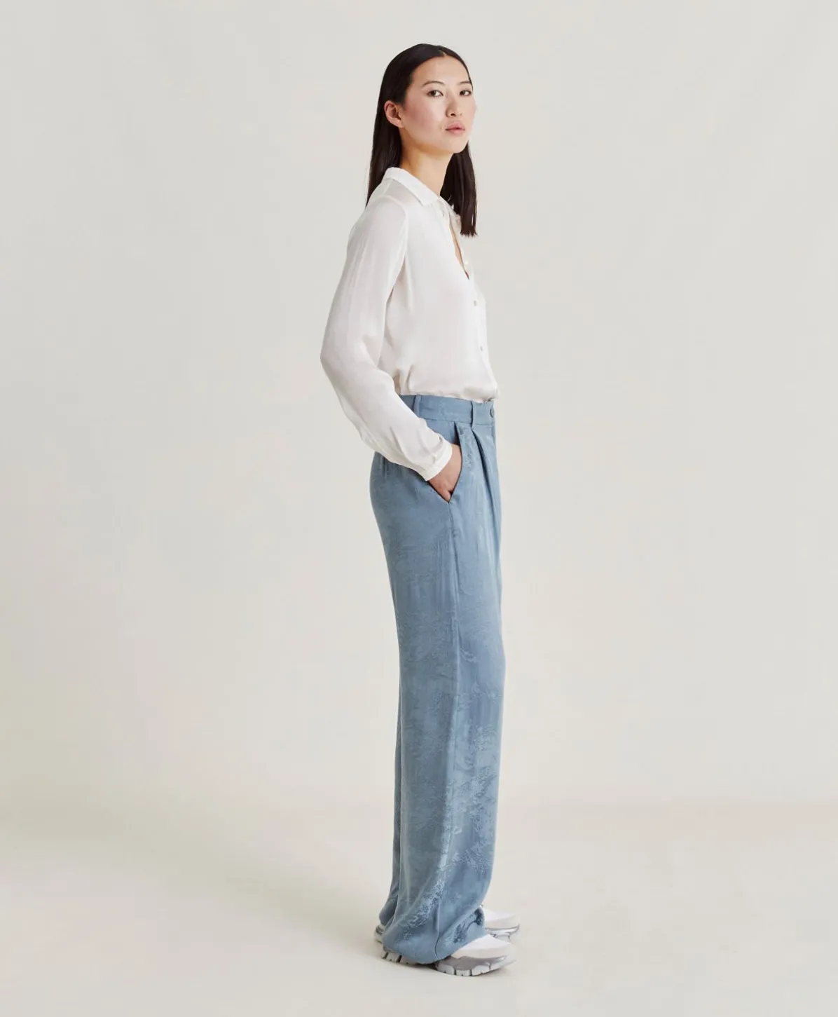 Pantalon Austin Cupro Jacquard - Ciel