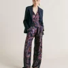 Pantalon Austin En Serge De Soie - Multicolore Bleu Nuit