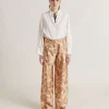 Pantalon Austin En Serge De Soie - Poudre Multicolore