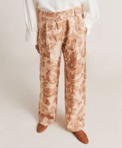 Pantalon Austin En Serge De Soie - Poudre Multicolore