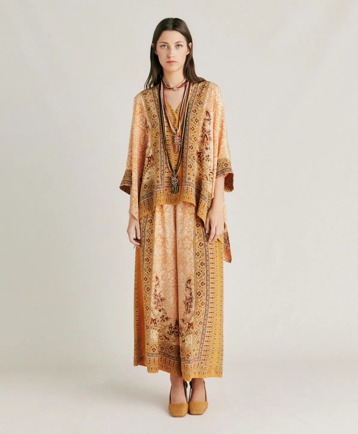 Pantalon Boracay En Crepe De Chine - Brule/Multicolore