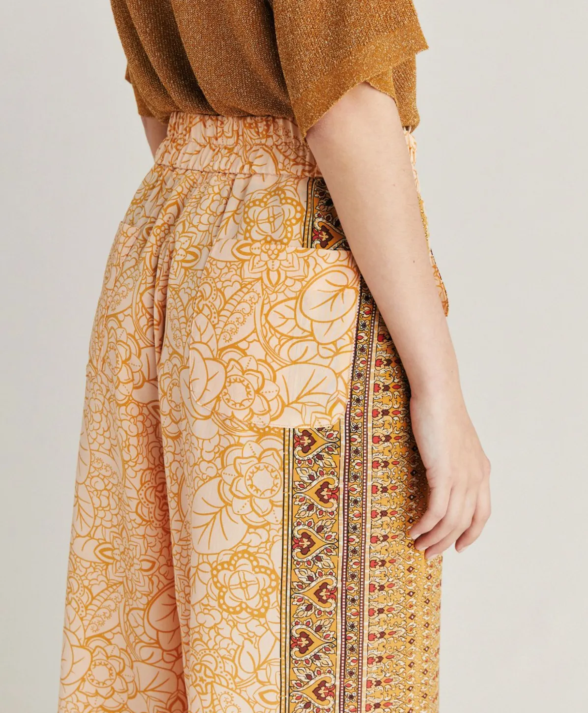Pantalon Boracay En Crepe De Chine - Brule/Multicolore