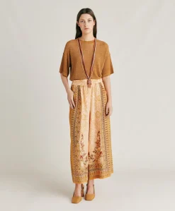 Pantalon Boracay En Crepe De Chine - Brule/Multicolore