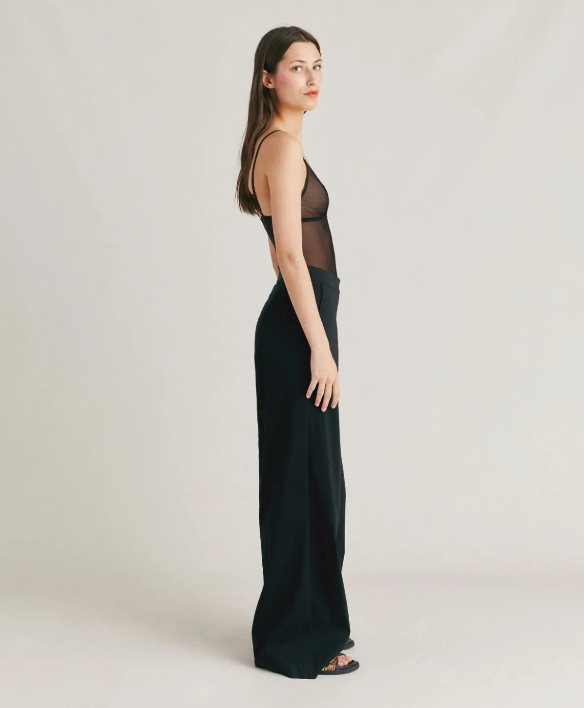 Pantalon Candeo En Coton Et Lin - Noir