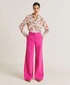 Pantalon Candeo En Lin Et Coton - Fuchsia