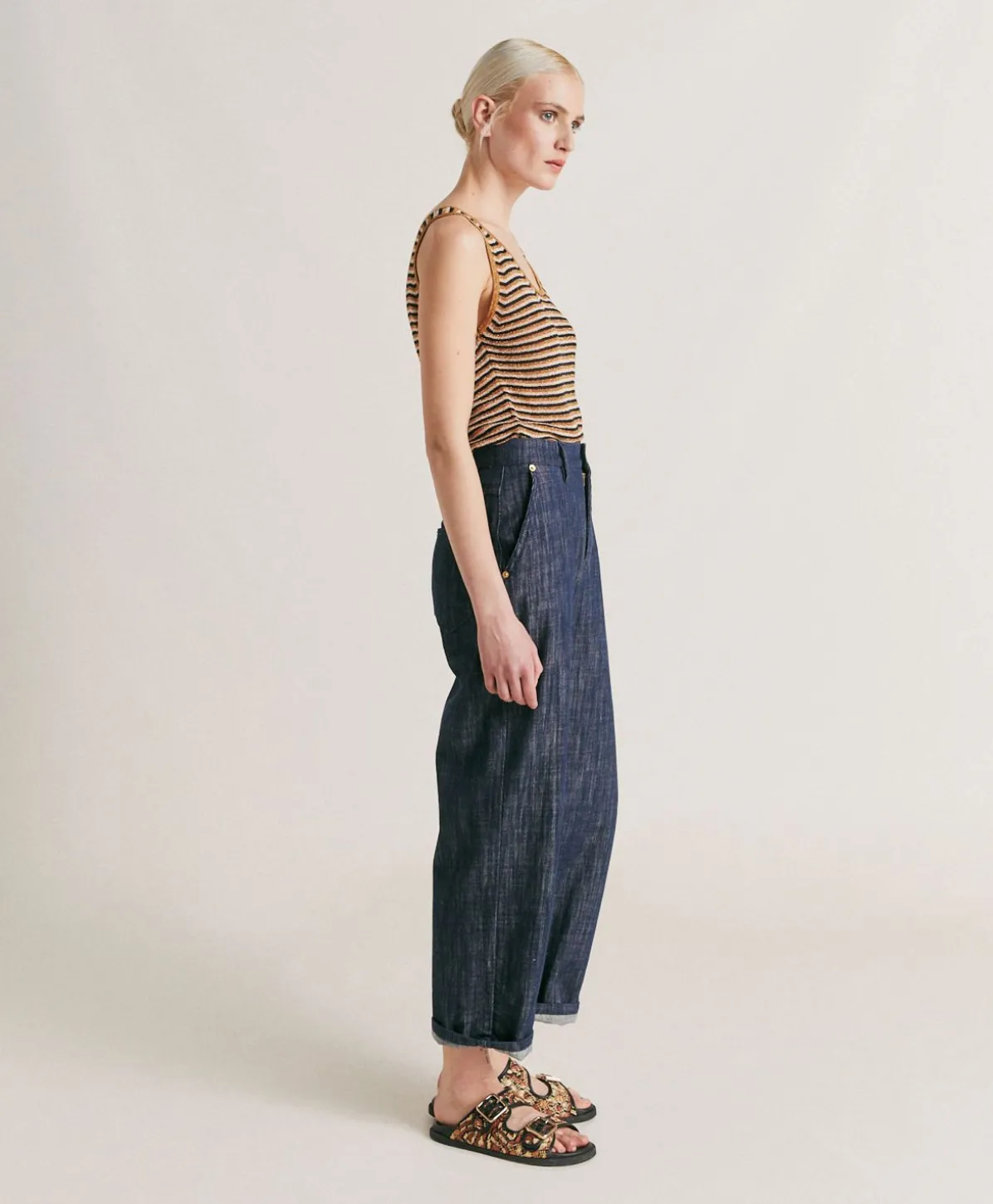 Pantalon Denim Bis Fuchsia - Bleu Jean