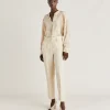 Pantalon Elegant En Lin Et Viscose Matthieu - Creme