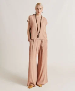 Pantalon En Acetate De Soie Aspen - Nude