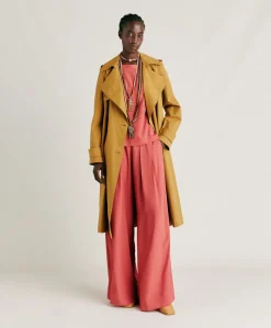 Pantalon En Acetate De Soie Aspen - Amarante