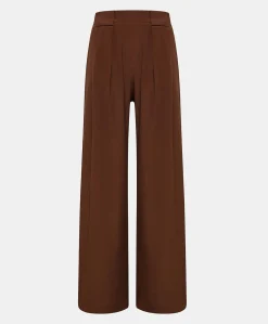 Pantalon En Acetate De Soie Aspen - Chocolat