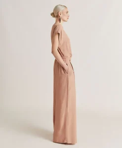 Pantalon En Acetate De Soie Aspen - Nude
