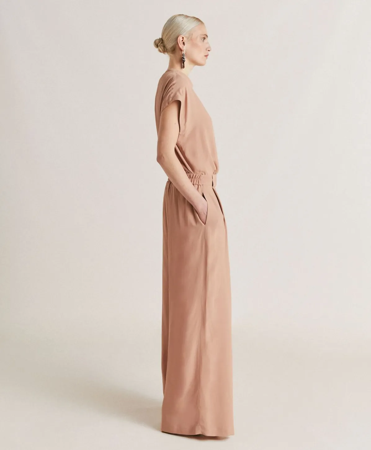 Pantalon En Acetate De Soie Aspen - Nude