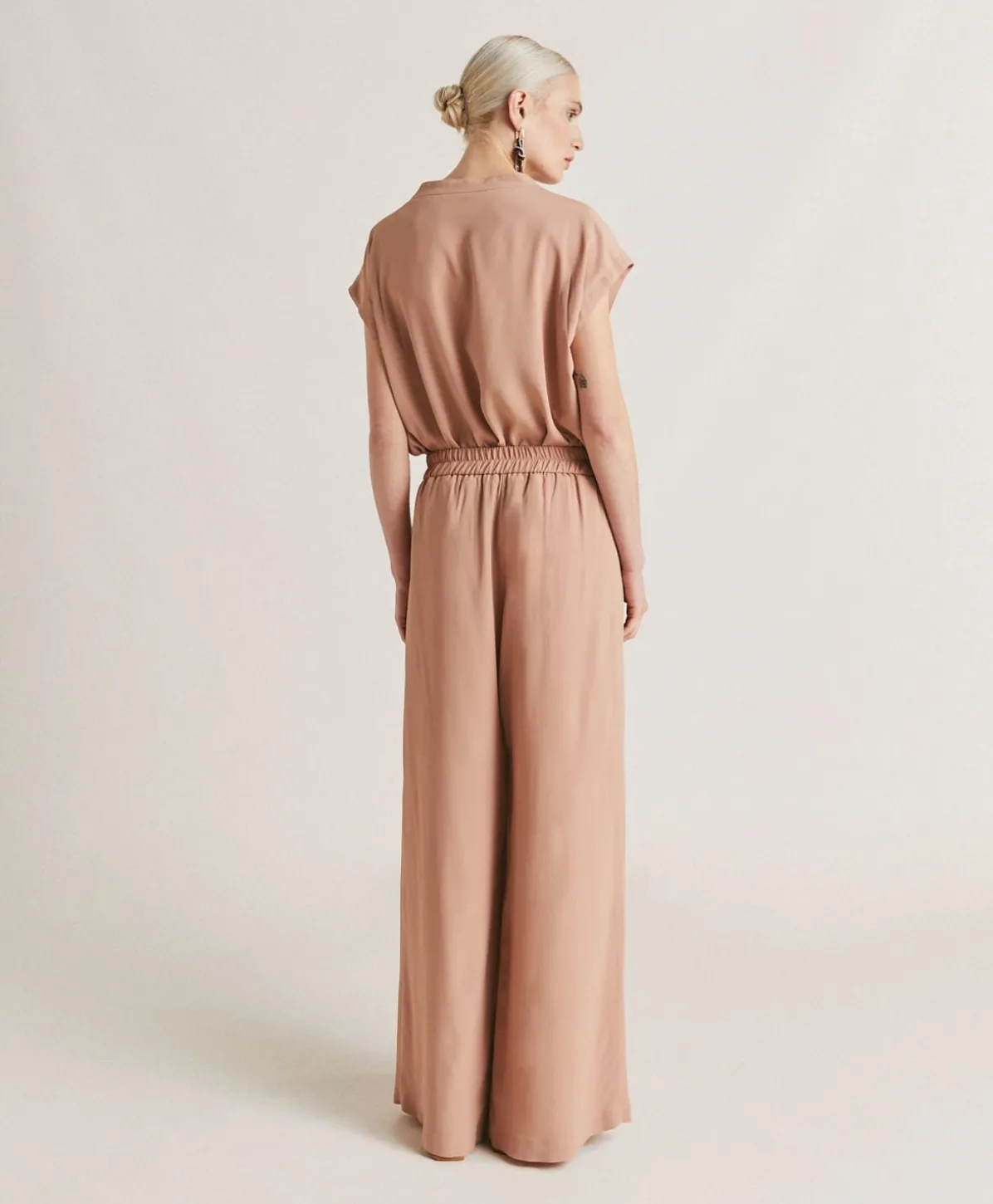 Pantalon En Acetate De Soie Aspen - Nude