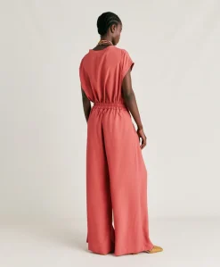 Pantalon En Acetate De Soie Aspen - Amarante