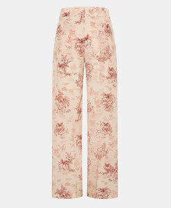 Pantalon En Crepe De Chine Baccarat - Rose/Cerise Noire