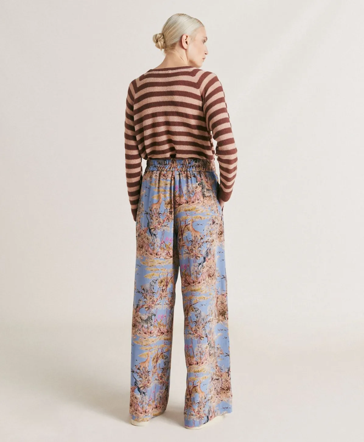 Pantalon En Crepe De Chine Baccarat - Multicolore Ceruleen