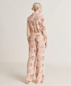 Pantalon En Crepe De Chine Baccarat - Rose/Cerise Noire