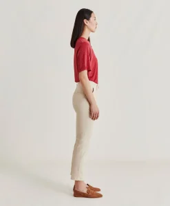 Pantalon En Denim Leger Joy - Creme