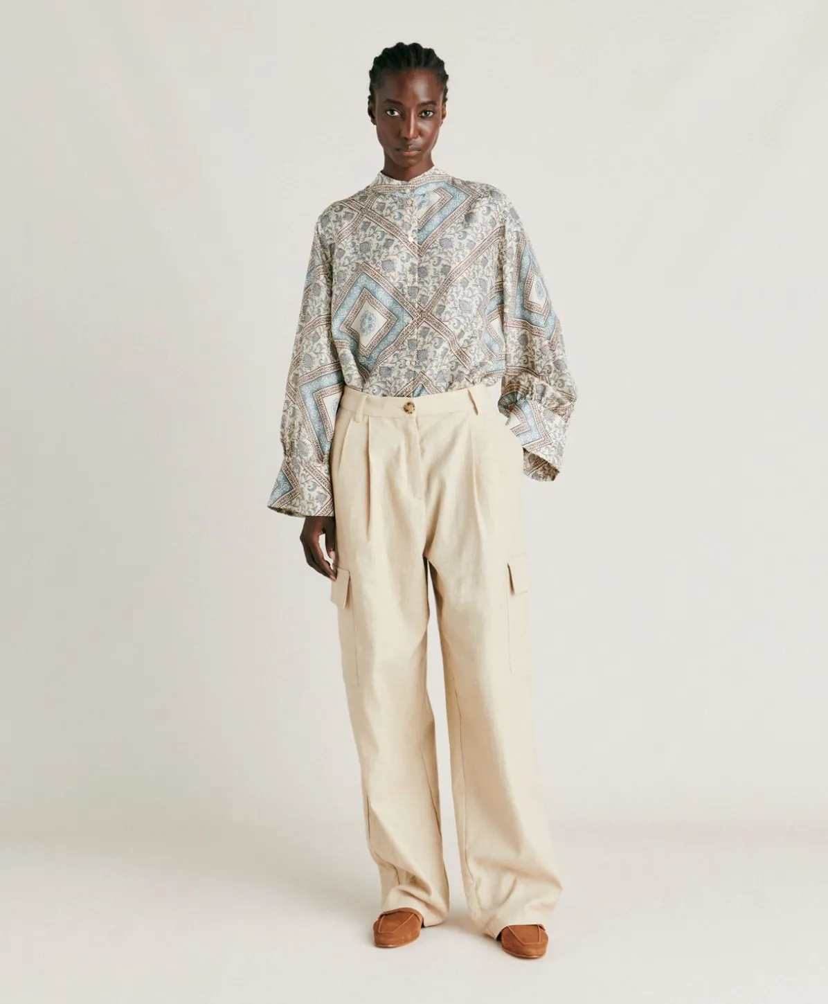 Pantalon En Denim Leger Pedro - Creme