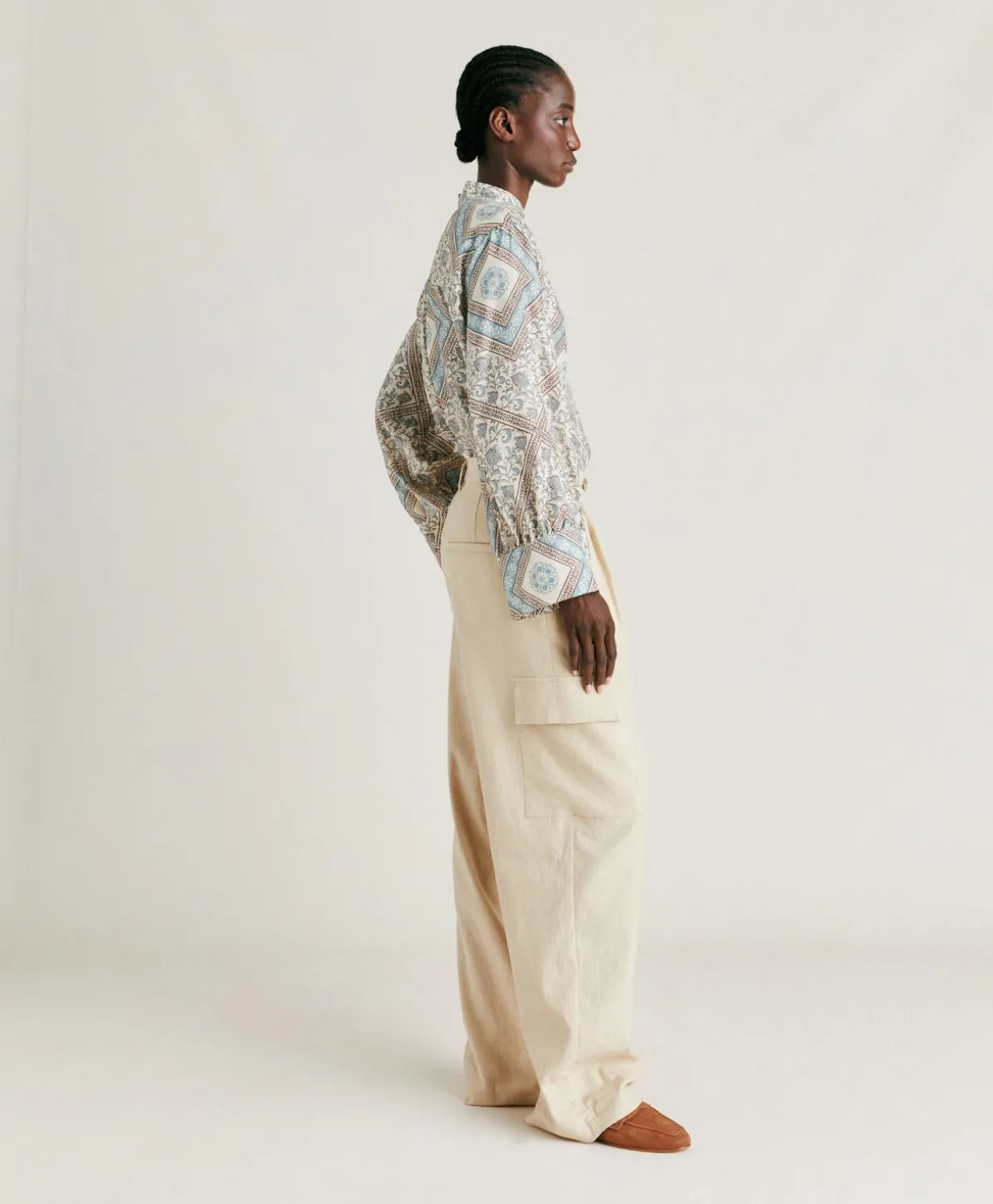 Pantalon En Denim Leger Pedro - Creme