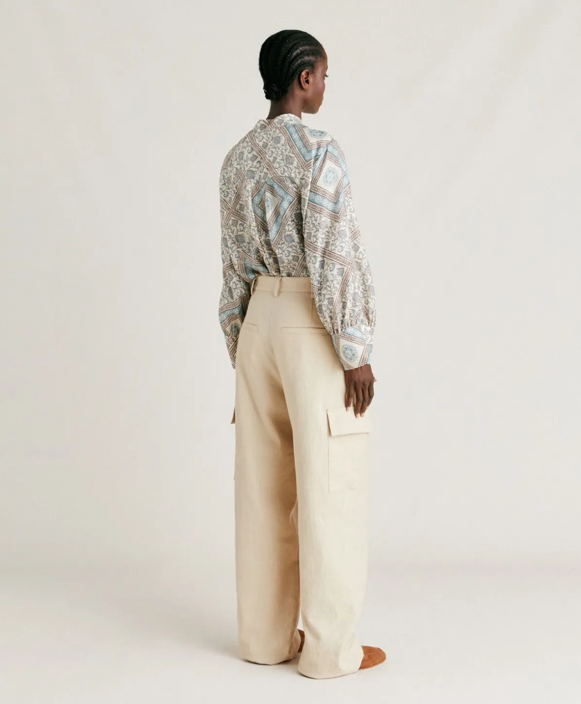 Pantalon En Denim Leger Pedro - Creme