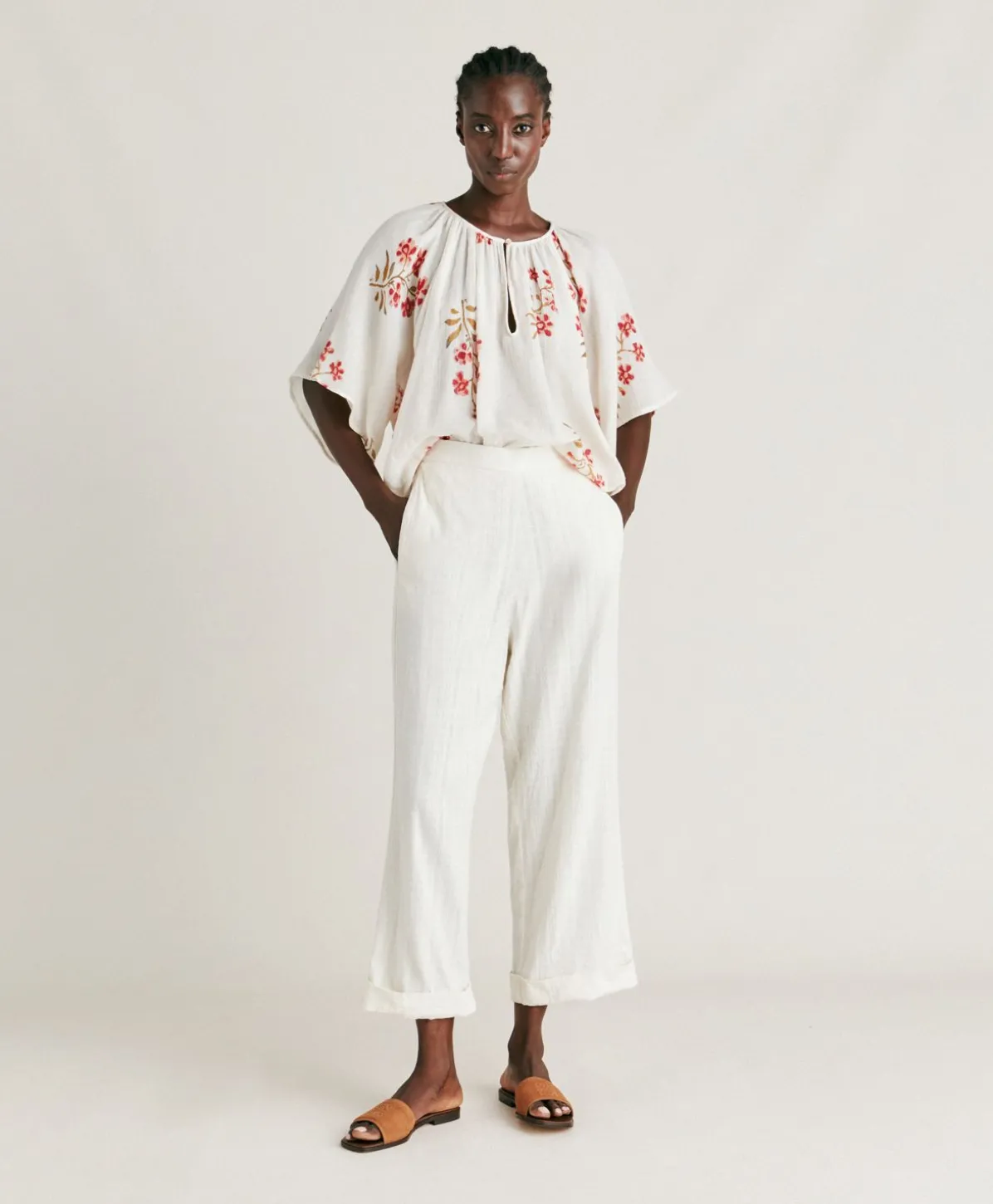 Pantalon En Gaze Lucia - Creme