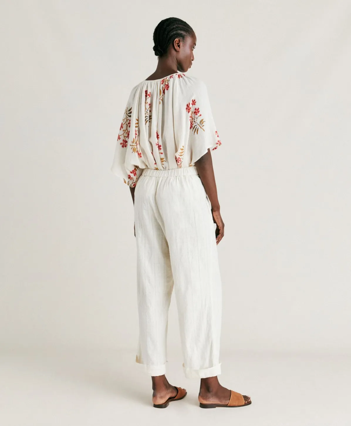 Pantalon En Gaze Lucia - Creme