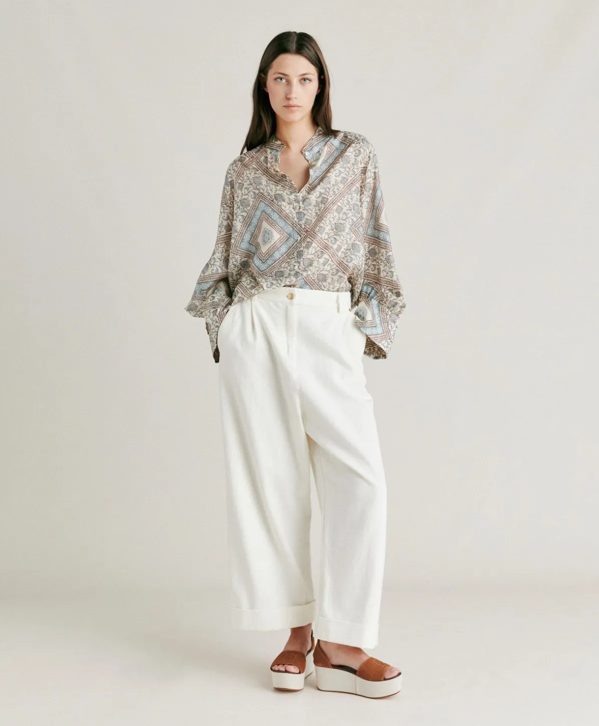 Pantalon En Jean Grecale - Creme