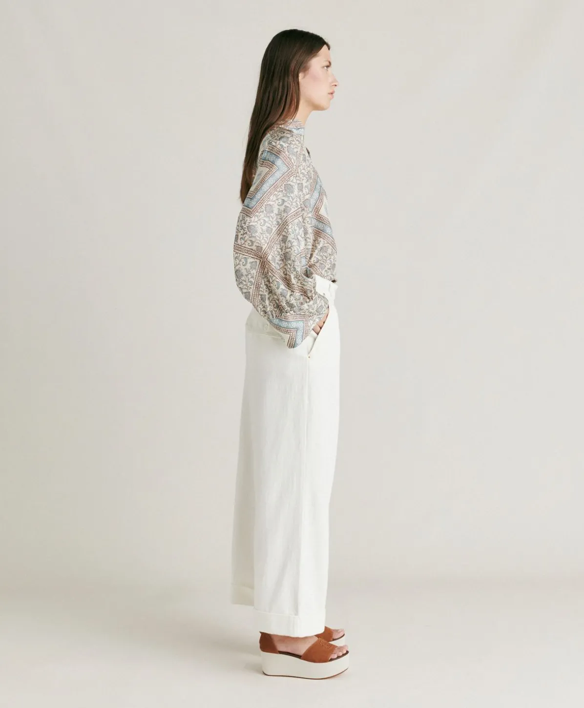 Pantalon En Jean Grecale - Creme