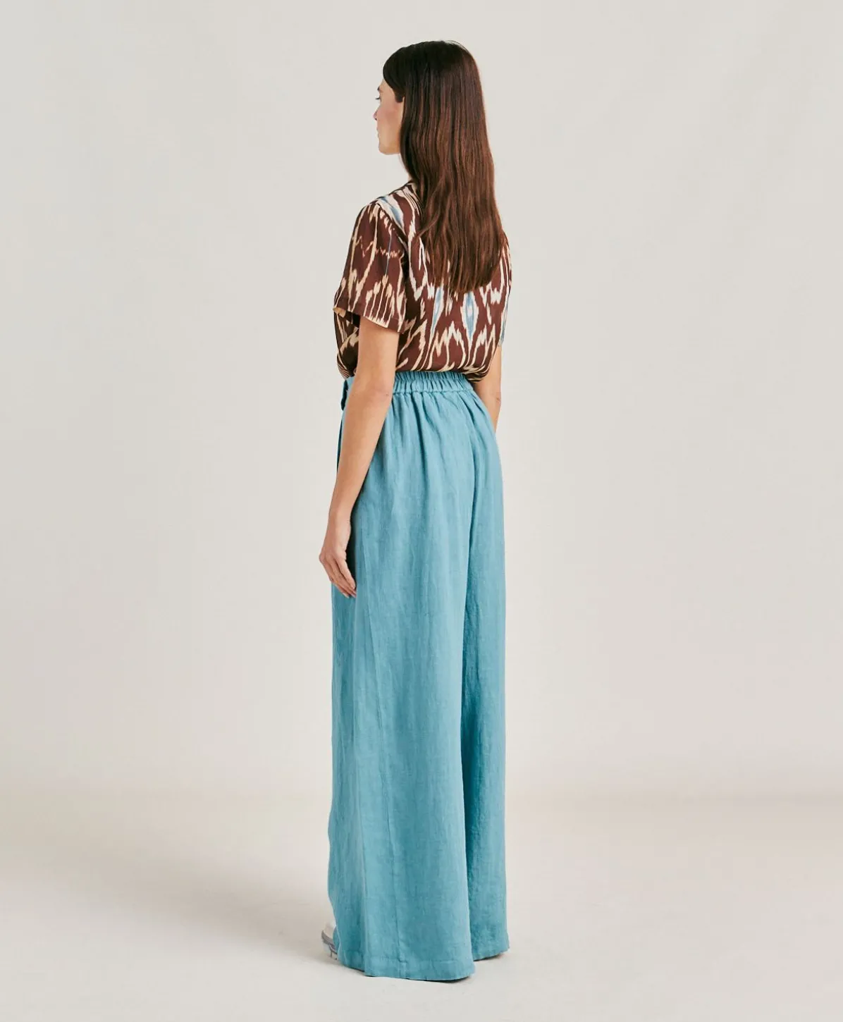 Pantalon En Lin Uni Aspen - Ceruleen