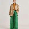 Pantalon En Voile De Coton Imprime Aspen - Emeraude