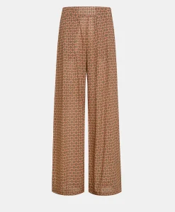 Pantalon En Voile De Coton Imprime Aspen - Corail