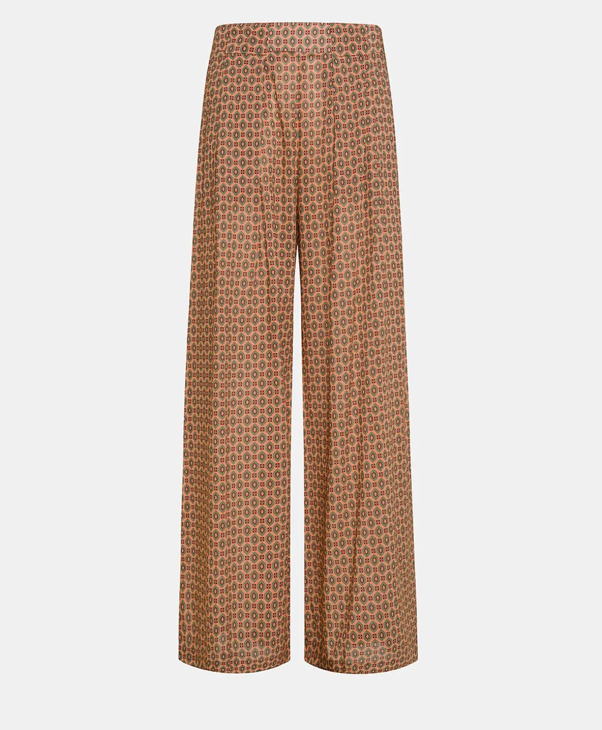 Pantalon En Voile De Coton Imprime Aspen - Corail