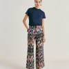 Pantalon Ginepro En Lin Viscose - Bleu Multicolore
