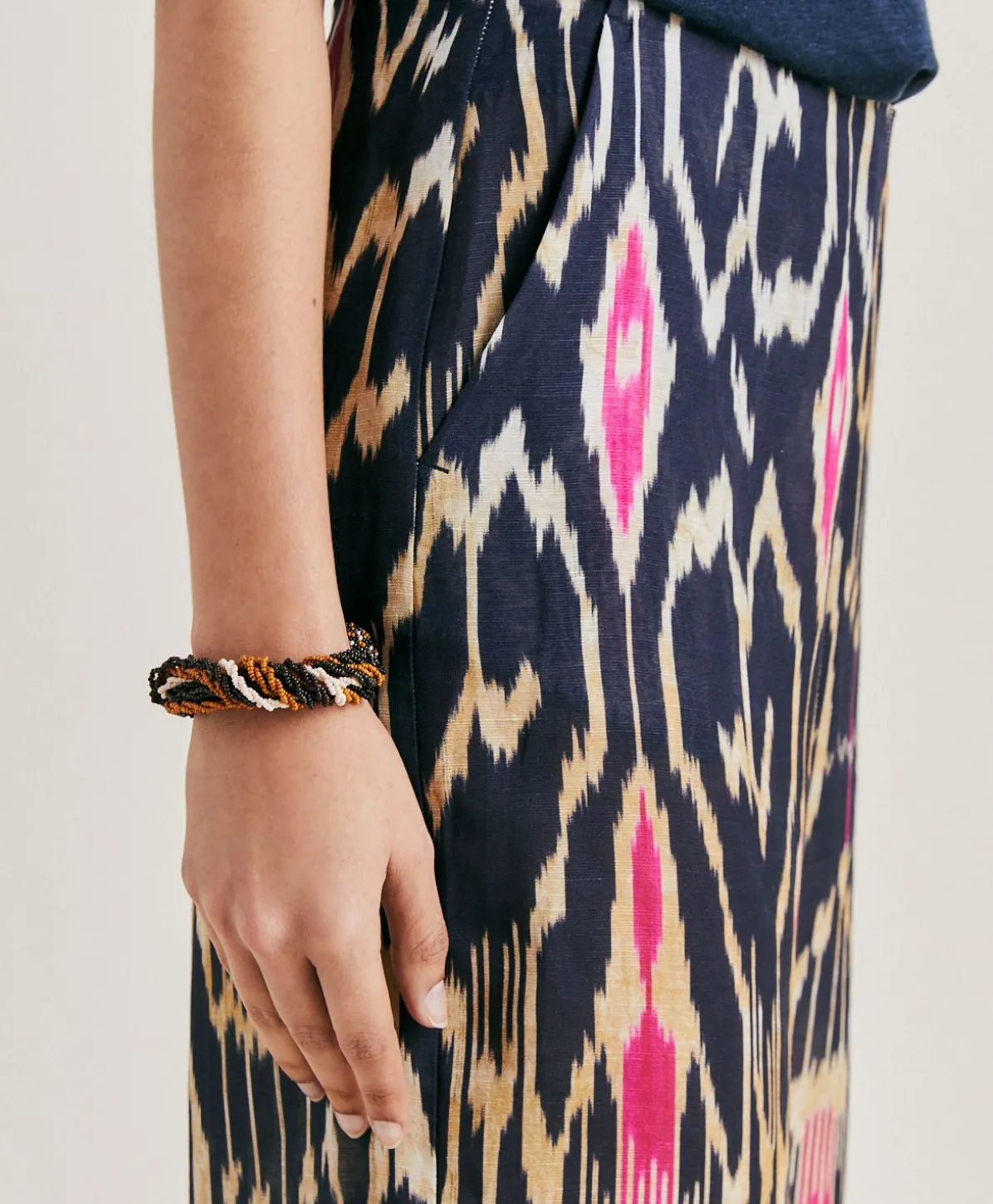 Pantalon Ginepro En Lin Viscose - Bleu Multicolore