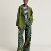 Pantalon Haboutai En Soie Lanzarote - Vert Multicolore
