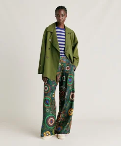 Pantalon Haboutai En Soie Lanzarote - Vert Multicolore