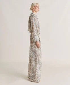 Pantalon Haboutai En Soie De Lanzarote - Creme/Poussiereux