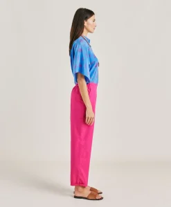 Pantalon Idaho En Popeline - Fuchsia
