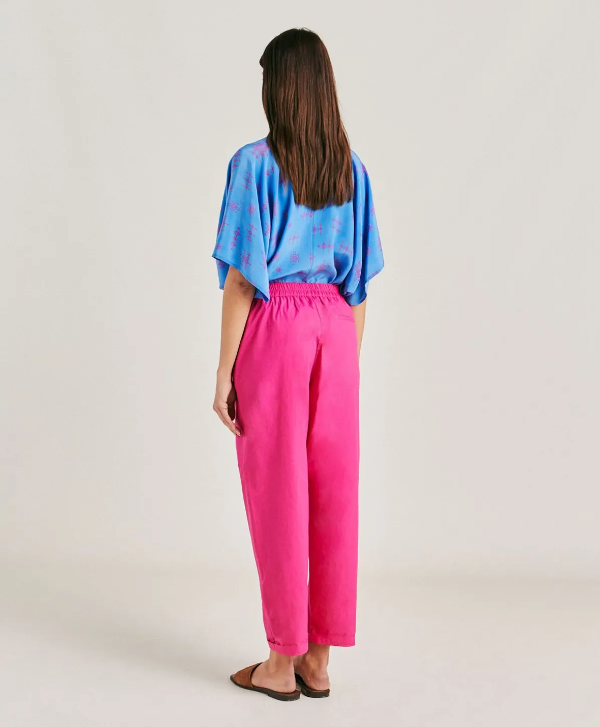 Pantalon Idaho En Popeline - Fuchsia