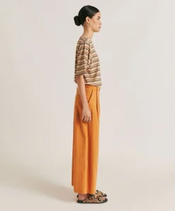 Pantalon Ilda En Lin Coton - Papaye