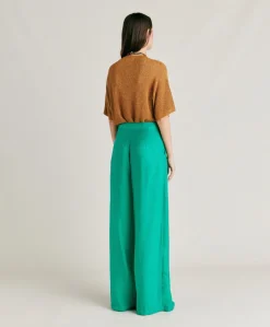 Pantalon Jacquard Cupro Patrice - Emeraude