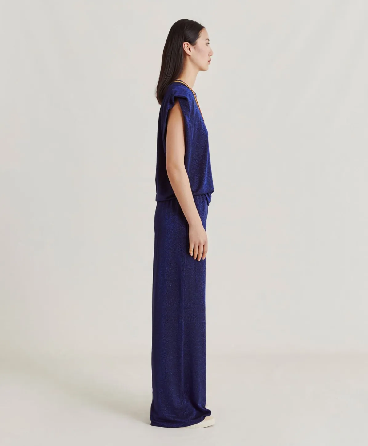 Pantalon Jersey Lurex Baccarat - Bleute