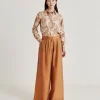 Pantalon Patrice En Jacquard Cupro - Reglisse