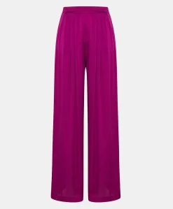 Pantalon Uni En Soie Patrice Bis - Cyclamen