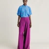 Pantalon Violina Elegant En Lin Viscose - Cyclamen