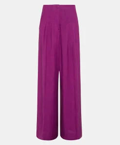 Pantalon Violina Elegant En Lin Viscose - Cyclamen