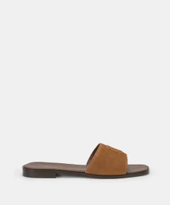 Pantoufle Plate En Cuir Tuccia - Tan