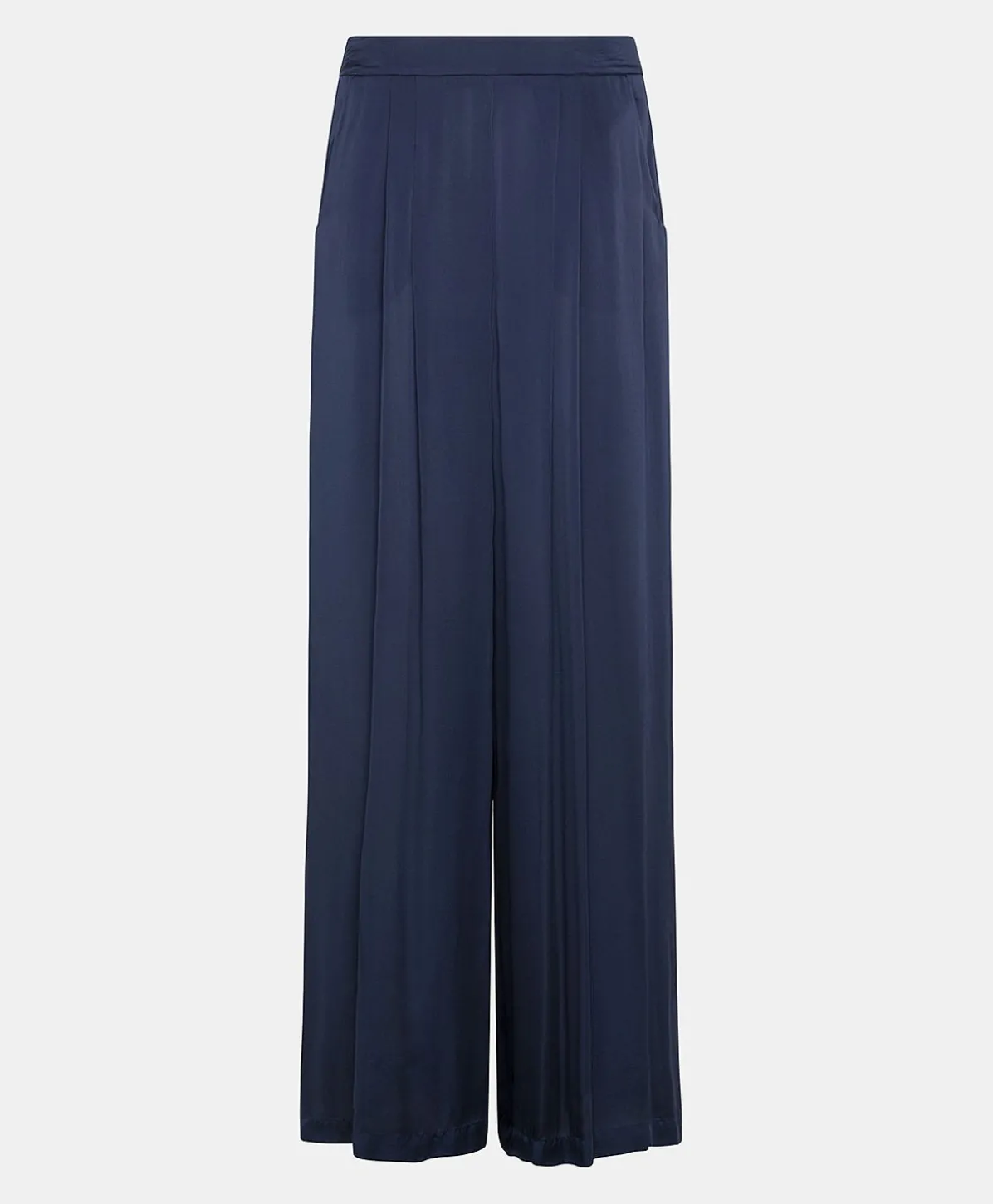 Patrice Bis Pantalon Uni En Soie - Bleu Nuit
